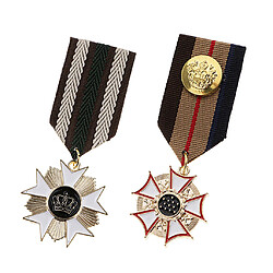 2 Pièces Médaille Badge Broche en Métal Décoration pour Uniformes