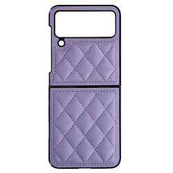 Avizar Coque pour Samsung Z Flip 4 Simili cuir Rhombique Série Rhombus Chic lavande