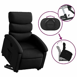 Maison Chic Fauteuil Relax pour salon, Fauteuil inclinable Noir Similicuir -GKD12638 pas cher