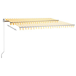 Maison Chic Auvent automatique | Store banne extérieur | Marquise sur pied 450x350 cm Jaune/Blanc -MN79805 pas cher