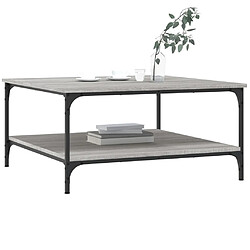 Avis ComfortXL Table Basse Sonoma Gris 80x80x40 Cm Bois D'ingénierie