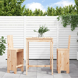 Maison Chic Table de bar et chaises d'extérieur 3 pcs,Ensemble de bar de jardin pour relax bois de pin massif -GKD982707