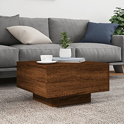 ComfortXL Table Basse Avec Lumières LED Chêne Marron 55x55x31 Cm pas cher