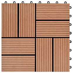 Acheter vidaXL Carreau de terrasse 11 pcs WPC 30 x 30 cm 1 m² Marron