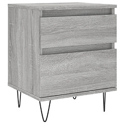 Maison Chic Lot de 2 Tables de chevet - Tables de Nuit sonoma gris 40x35x50 cm bois ingénierie pas cher