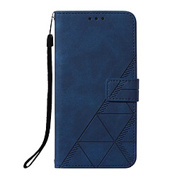 Etui en PU antichoc, motif lignes avec support bleu pour votre Sony Xperia 10 III 5G/Xperia 10 III Lite