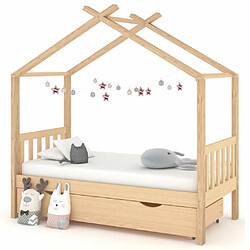 Maison Chic Lit d'Enfant Chambre - Cadre de lit pour enfant avec tiroir bois de pin massif 80x160 cm -MN71648