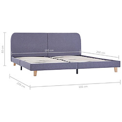 vidaXL Cadre de lit sans matelas gris clair tissu 180x200 cm pas cher