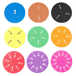 51pcs Plastique Fractions Numérotées Cercles Carte Carte Mathématiques Mathématiques Jouets