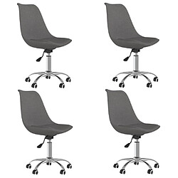 vidaXL Chaises pivotantes à manger lot de 4 Gris foncé Tissu