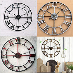 Vintage ronde rétro temps grand affichage horloge mécanisme horloge murale quartz or pas cher