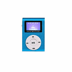 Mini Cube Clip-Type Lecteur Mp3 Affichage Rechargeable Portable Musique Haut-Parleur Avec Écouteur Câble Usb Bleu