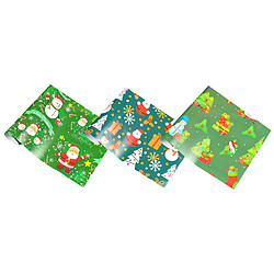 Lot de 3 papiers d'emballage de Noël recyclables