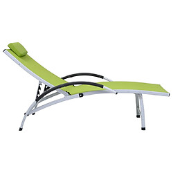 Maison Chic Chaise longue - Transat - Bain de Soleil aluminium textilène vert