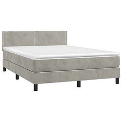 Avis vidaXL Sommier à lattes de lit avec matelas LED Gris clair 140x190 cm