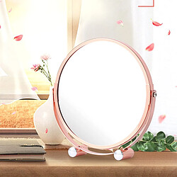 Universal Loupe de bureau de la salle de bains miroir de maquillage rose or rond miroir de maquillage double face chambre à coucher table debout miroir gratuit