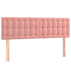 Acheter Maison Chic Tête de lit scandinave à LED,meuble de chambre Rose 144x5x78/88 cm Velours -MN25074