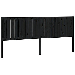 Maison Chic Tête de lit scandinave pour lit adulte,Meuble de chambre Noir 205,5x4x100 cm Bois massif de pin -MN21599