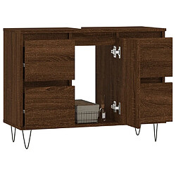 Avis Maison Chic Armoire salle de bain,Meuble de rangement de salle de bain,Meuble haut chêne marron 80x33x60cm bois d'ingénierie -GKD564925