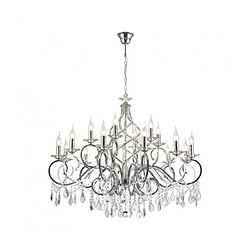 Luminaire Center Chandelier sans abats jours Torino Chrome poli 18 ampoules 108cm