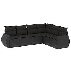 Maison Chic Salon de jardin 6 pcs avec coussins | Ensemble de Table et chaises | Mobilier d'Extérieur noir résine tressée -GKD46097