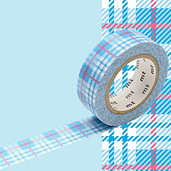 Masking tape écossais - Bleu - 1,5 cm x 7 m