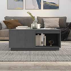 Avis ComfortXL Table Basse Gris 100x101x40,5 Cm Bois Massif De Pin