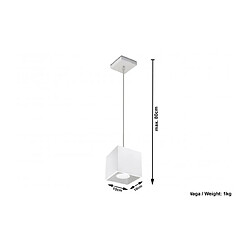 Luminaire Center Suspension QUAD aluminium blanc 1 ampoule pas cher