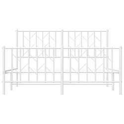 Maison Chic Cadre/structure de lit métal et tête de lit + pied de lit pour adulte - Lit Moderne Chambre blanc 140x190cm -MN50545 pas cher