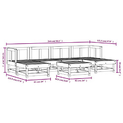 vidaXL Salon de jardin 7 pcs bois de pin imprégné pas cher