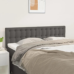 Maison Chic Lot de 2 Têtes de lit design pour chambre - Décoration de lit Gris 72x5x78/88 cm Similicuir -MN95438