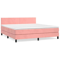 Maison Chic Lit Adulte - Lit simple Lit à sommier tapissier avec matelas moelleux - Meuble de Chambre - Rose 160x200 cm Velours -MN84749