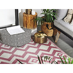 Avis Beliani Tapis extérieur au motif zigzag rose 120 x 180 cm DEWAS