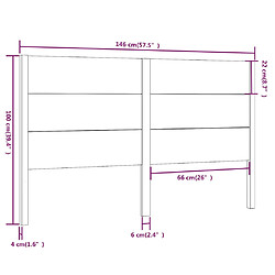 vidaXL Tête de lit Blanc 146x4x100 cm Bois massif de pin pas cher