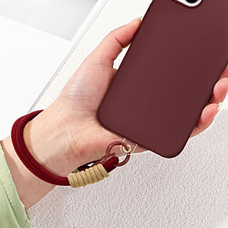 Avizar Bracelet pour téléphone Lanière courte Nylon Bordeaux pas cher