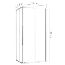 vidaXL Cabine de douche ESG 90x70x180 cm pas cher