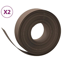 vidaXL Bordures de jardin 2 pcs marron 10 m 15 cm polyéthylène