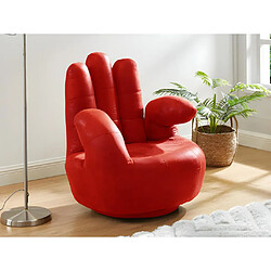 Vente-Unique Fauteuil main pivotant CATCHY en simili - Rouge 