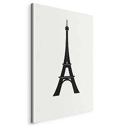 Decoshop26 Tableau toile de décoration impression sur toile Jeux Olympiques de Paris motif Graphiques simples de la Tour Eiffel en noir et blanc 20 x 30 cm 11_0018362