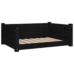 vidaXL Lit pour chien Noir 75,5x55,5x28 cm Bois de pin solide