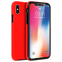 Avizar Coque iPhone X / XS Protection Silicone + Arrière Polycarbonate - Rouge