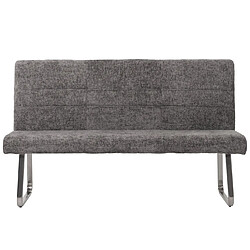 Mendler Set de salle à manger HWC-G55, set de 2 chaises + banc 160cm, inox brossé tissu/textile chenille ~ gris foncé pas cher