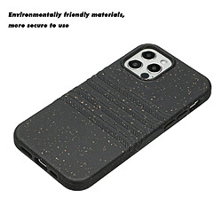 Coque en TPU + paille de blé entièrement biodégradable, anti-rayures pour votre iPhone 12/12 Pro 6.1 pouces - noir