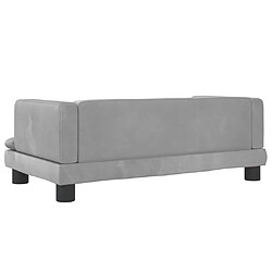 Acheter vidaXL Canapé pour enfants gris clair 80x45x30 cm velours