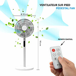 Avis KALIA Ventilateur sur pied WELLY Blanc ABS 20W