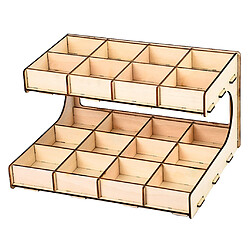 Acheter Bricolage En Bois Support De Peinture Organisateur De Stockage D'encre 2 Couches 20-grille