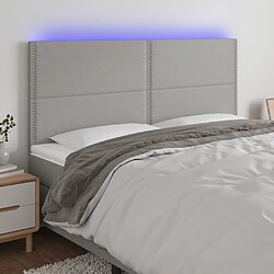 Maison Chic Tête de lit moderne à LED lumineuse pour chambre - Décoration de lit Gris clair 160x5x118/128 cm Tissu -MN40409