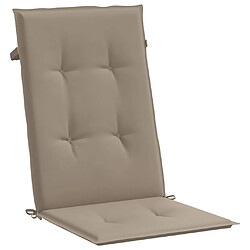 Acheter vidaXL Coussins de chaise de jardin dossier haut lot de 4 taupe tissu