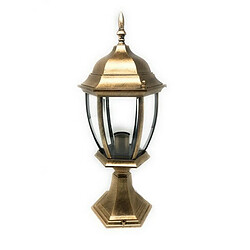 Tradex DE JARDIN 49CM VERRE LANTERNE E27 LUMIÈRE EXTÉRIEURE ALUMINIUM ES45 BRONZE