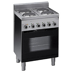 Cuisinière Électrique, 4 Plaques, 1 Four Électrique à Convection avec Gril Électrique - Mastro